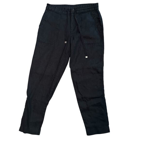 Lauren Ralph Lauren Linen Pants Women Sz 4 Black Semi Sheer Coastal Beach Resort - Picture 1 of 14